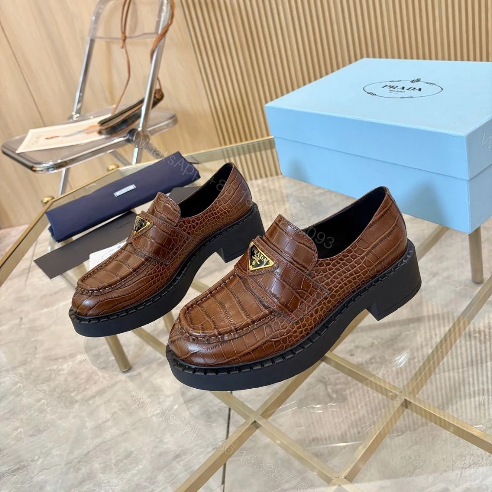 View 5 of Prada Chocolate Leather Loafers 1D246M ZO1 F0005 F G050