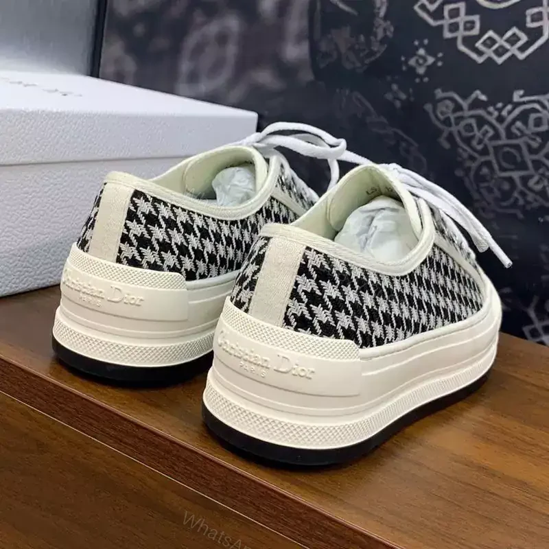 View 3 of WALK’N’DIOR PLATFORM SNEAKERS UNISEX MICRO HOUNDSTOOTH EMBROIDERED BLACK – CD150