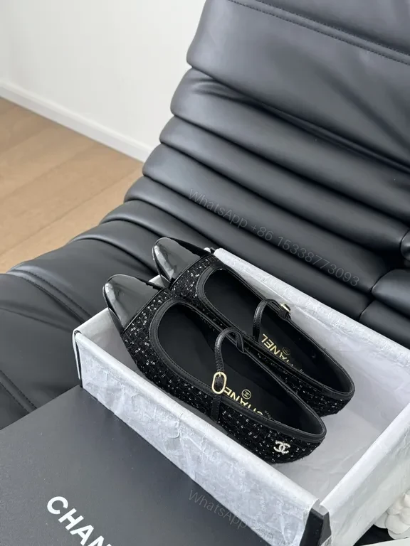 View 7 of Chanel-Inspired Sparkle Mary Janes - Luxe Comfort Flats