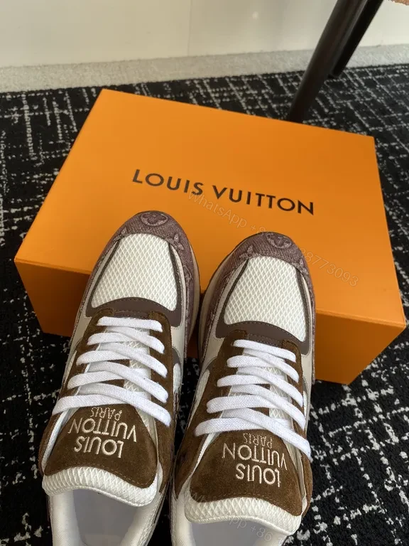 View 8 of Brown Monogram-Trim LV-Style High-Tops for All-Day Comfort