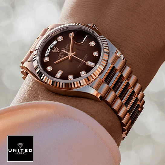 View 7 of Rolex Day-Date 128235-0037 Brown Ombre Dial Replica