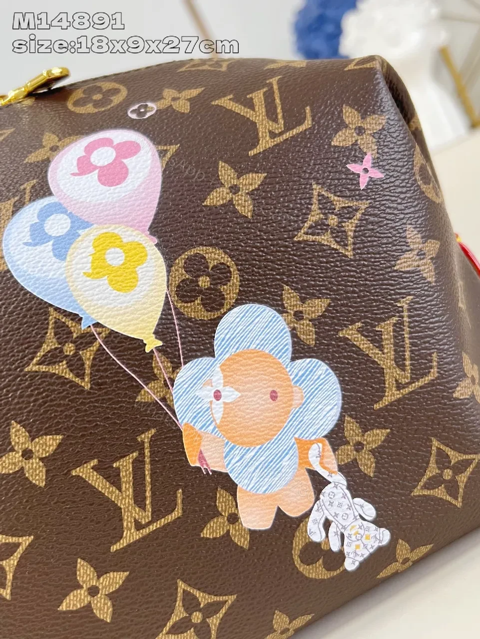 View 2 of Chic Monogram Clutch: Luxe Pattern, Balloon Embellishments