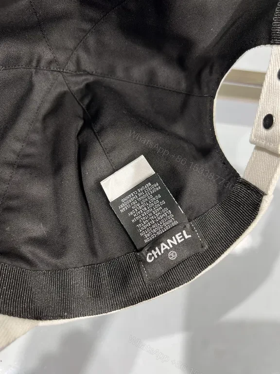 View 6 of Minimalist Chanel-Inspired Cap: White/Charcoal, Casual Luxe