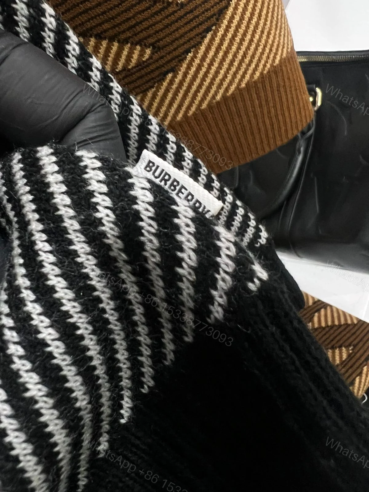 View 11 of First Copy Burberry Exclusive Intarsia Knitting Round Neck Sweater for Men