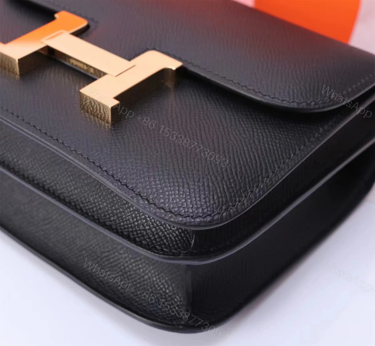 View 4 of Hermes Mini Constance 18 Black Gold Hardware 18Cm