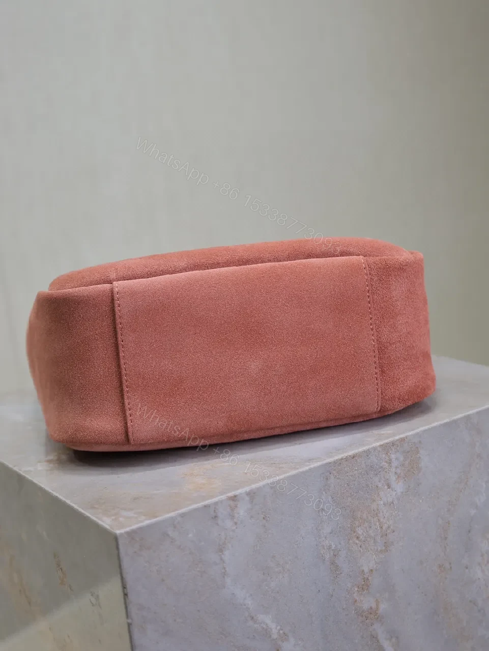 View 4 of Soft Suede Shoulder Bag - Rose + Suede + Everyday Luxe + YSL Hardware + Shoulder Bag