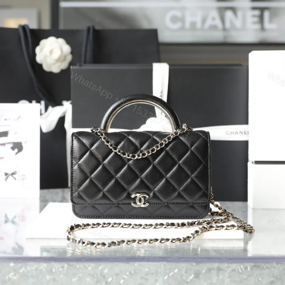 Chanel Woc Handbags Lock Silver Mix Handle Leather 19x12cm — view 1
