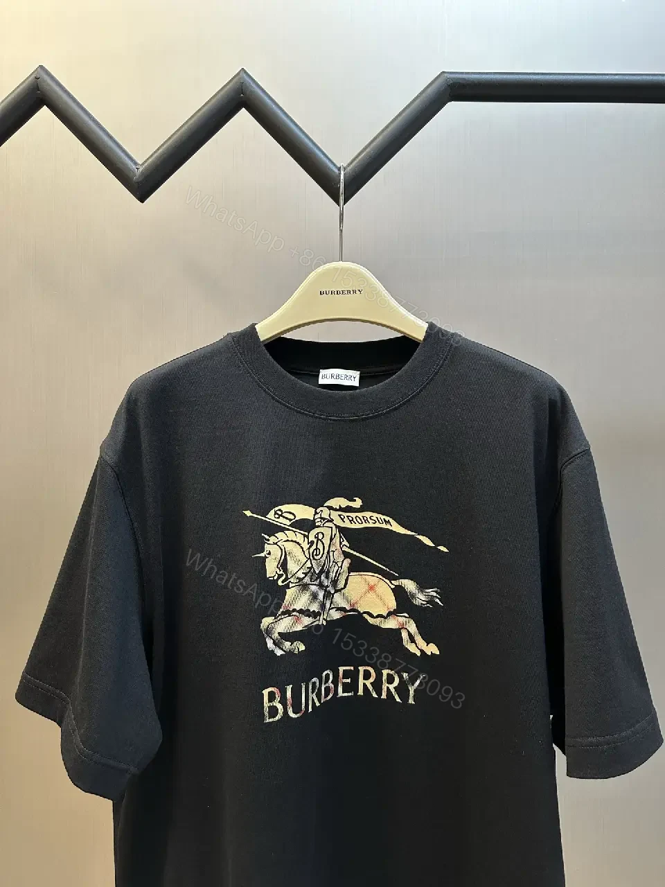View 2 of Black Heavyweight Cotton Graphic Tee, Relaxed Fit, Bold Crest