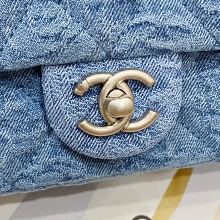 View 9 of Denim Flap Bag with Signature Chain â€“ Chic, Modern Luxury