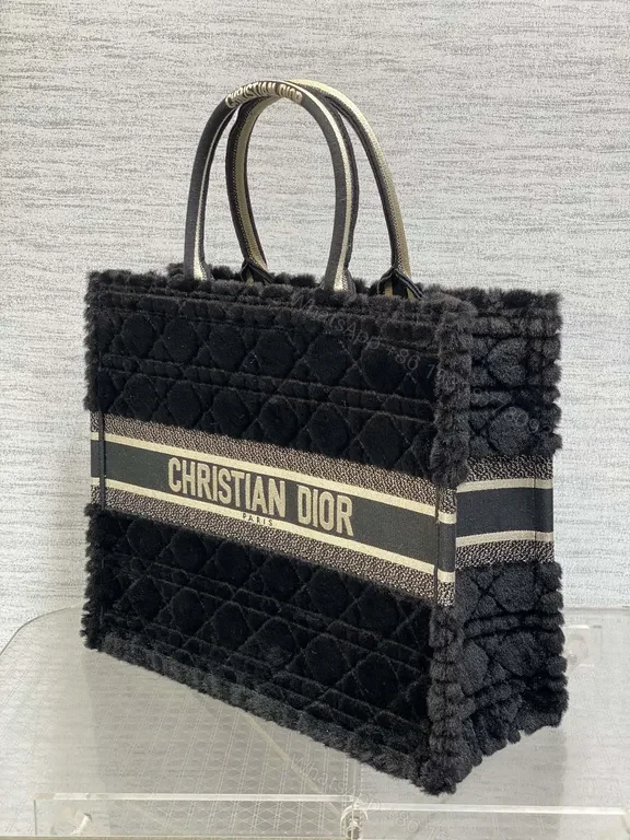 View 6 of Bold Textured Dior Tote â€” Diamond Quilted Luxury Tote