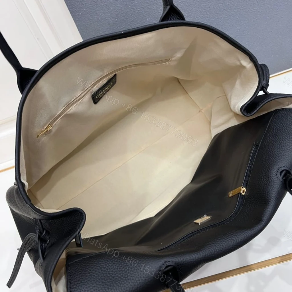 View 5 of Chanel Large Tote Bag Grained And Gold Tone Metal Black 43cm AS6289 B24248 94305