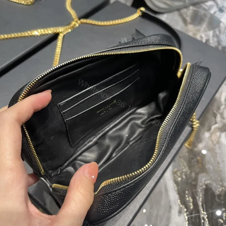 View 3 of Chic Quilted Crossbody Bag with YSL Hardware