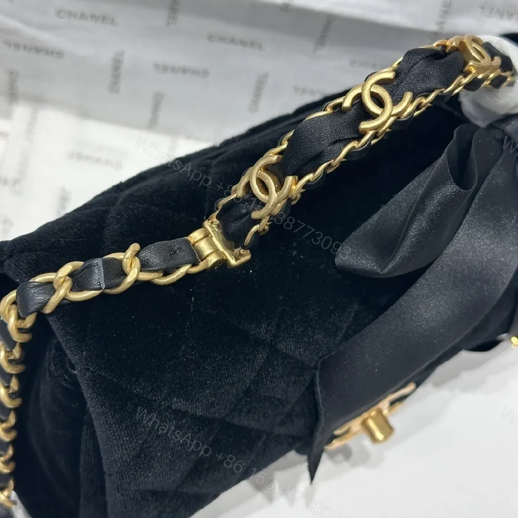 View 2 of Velvet Bow Mini Bag: Luxe Chanel-Inspired Satchel