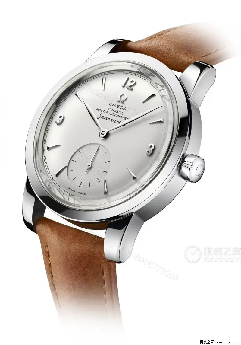 View 3 of Omega Seamaster 1948 Limited Edition Watch with Silver Dial and Brown Leather Strap