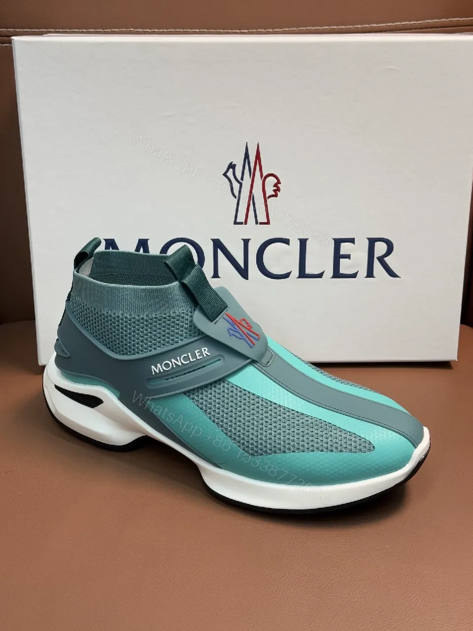 View 6 of Teal Knit High-Top Sneakers: Luxe Slip-On Comfort