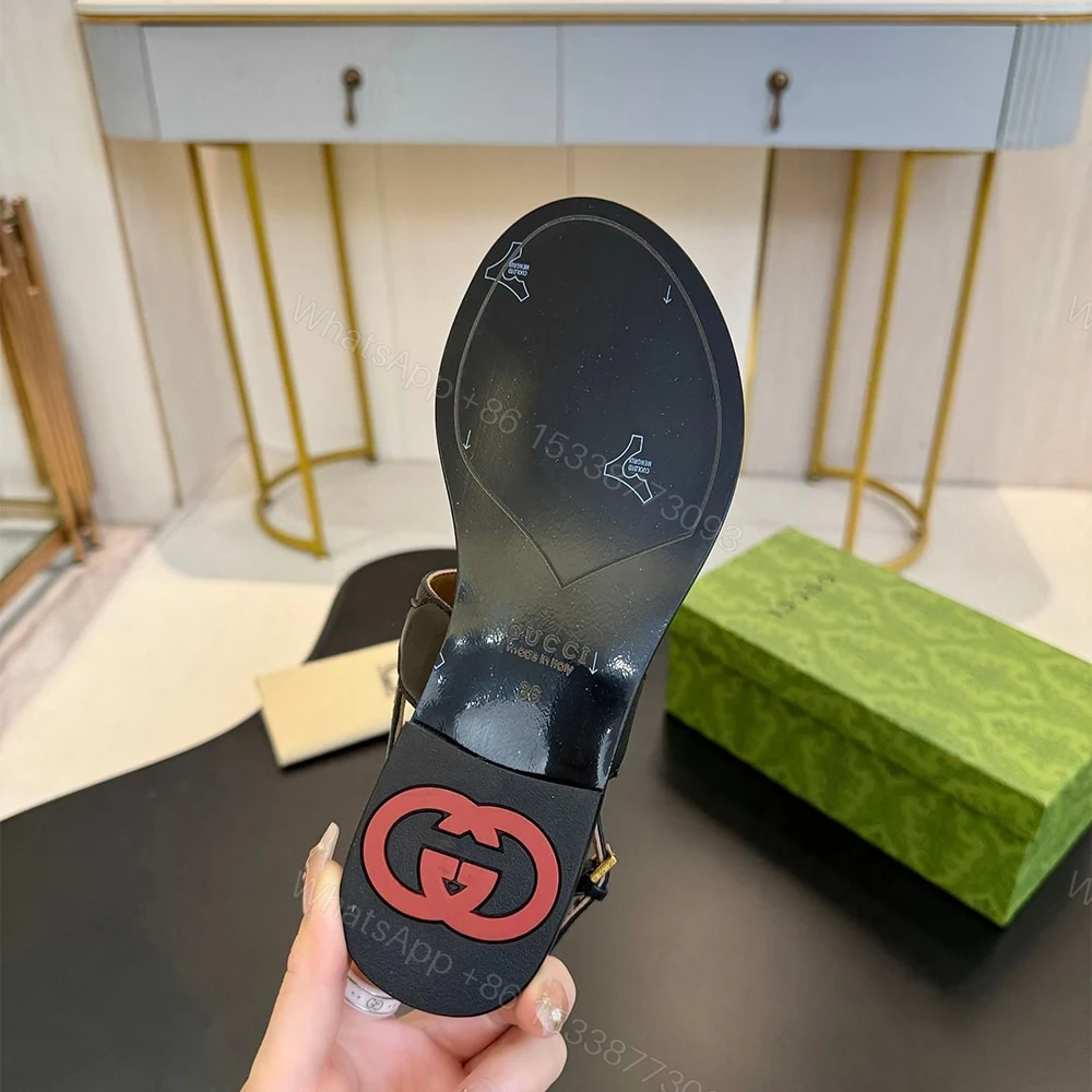 View 8 of GUCCI Women’s Interlocking G Web sandal 765423