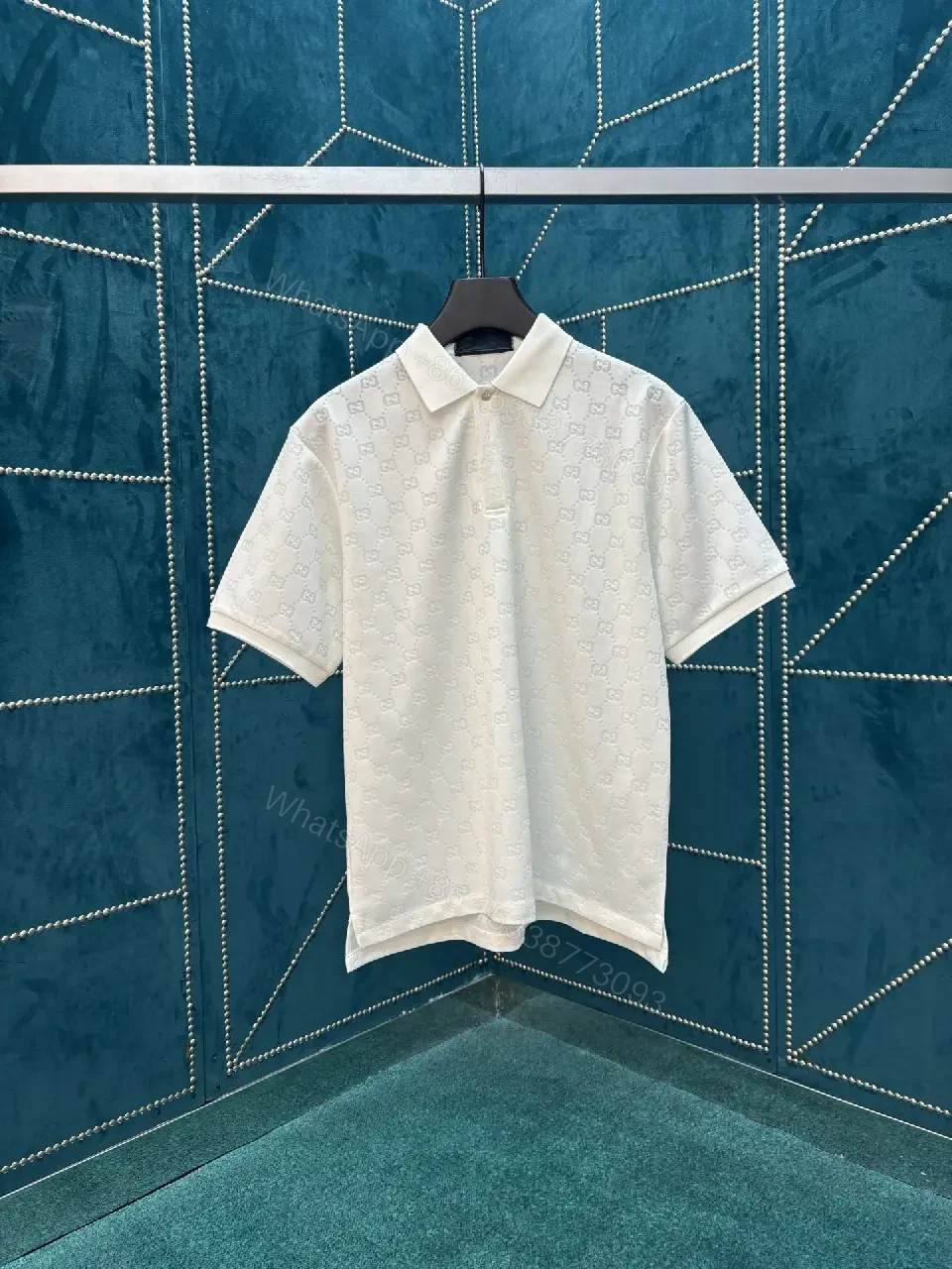 View 8 of Off-White Monogram Textured Polo Shirt: Lightweight Luxury