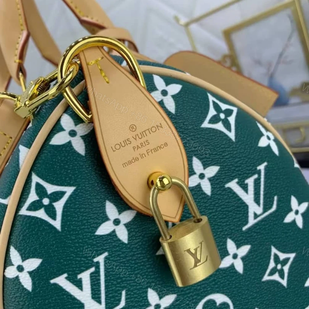 View 6 of Louis Vuitton Design On The Catwalk Speedy P9 Bandoulière Bag Green 30Cm