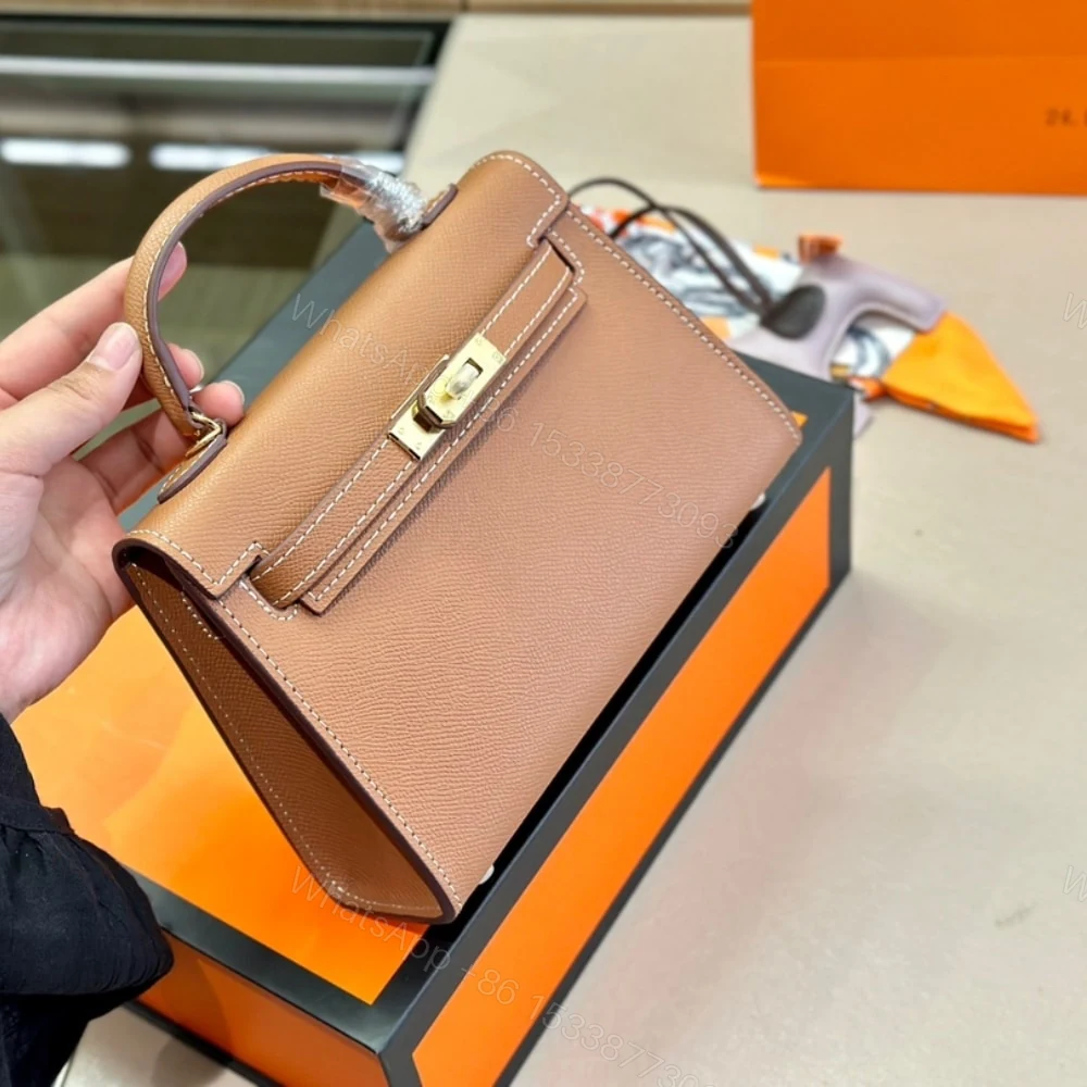 View 2 of Hermes Kelly Mini Epsom Handbag Brown 19Cm