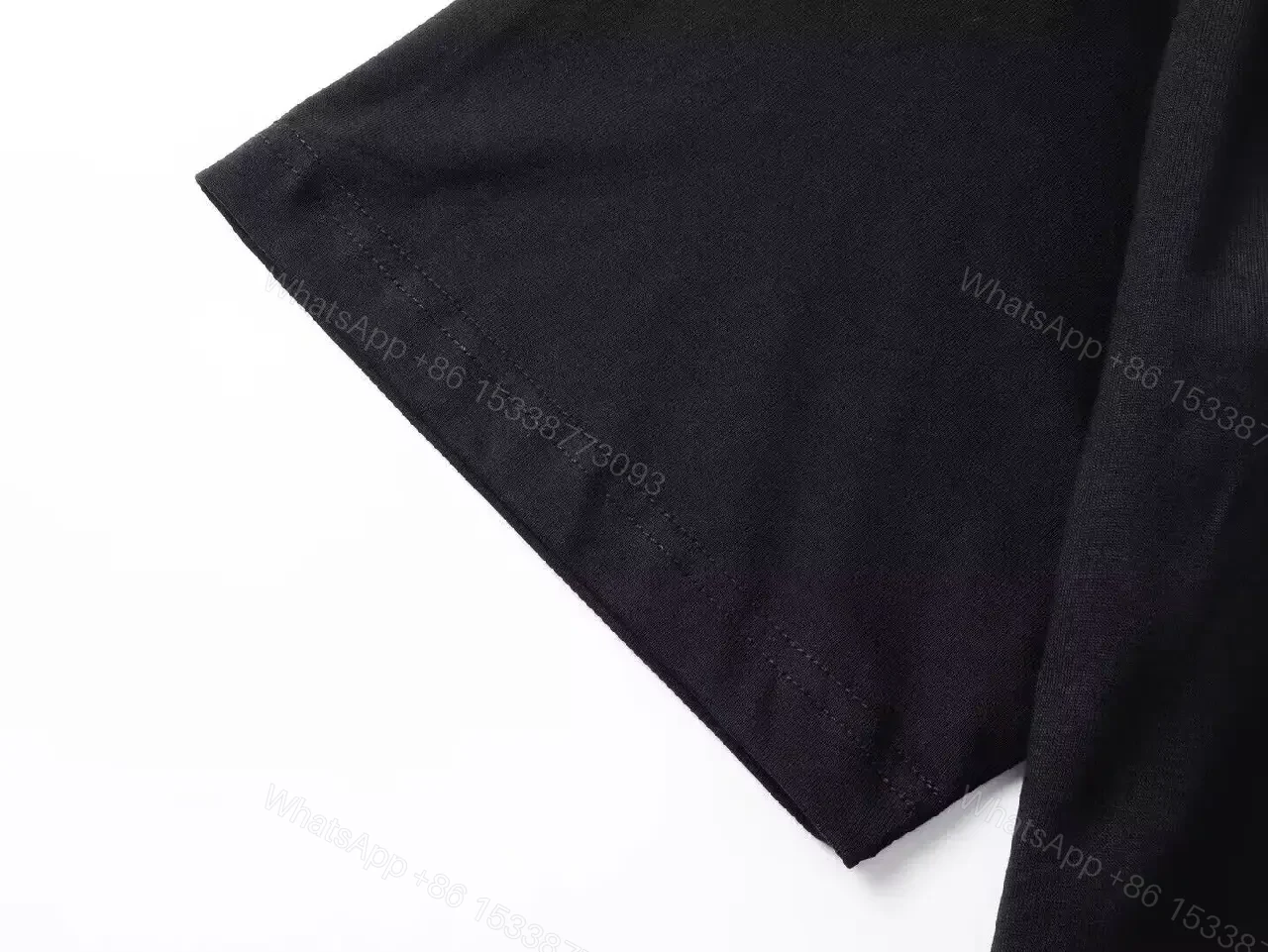 View 6 of Black Cotton Tee - Modern Luxe Graphic Patch Tee