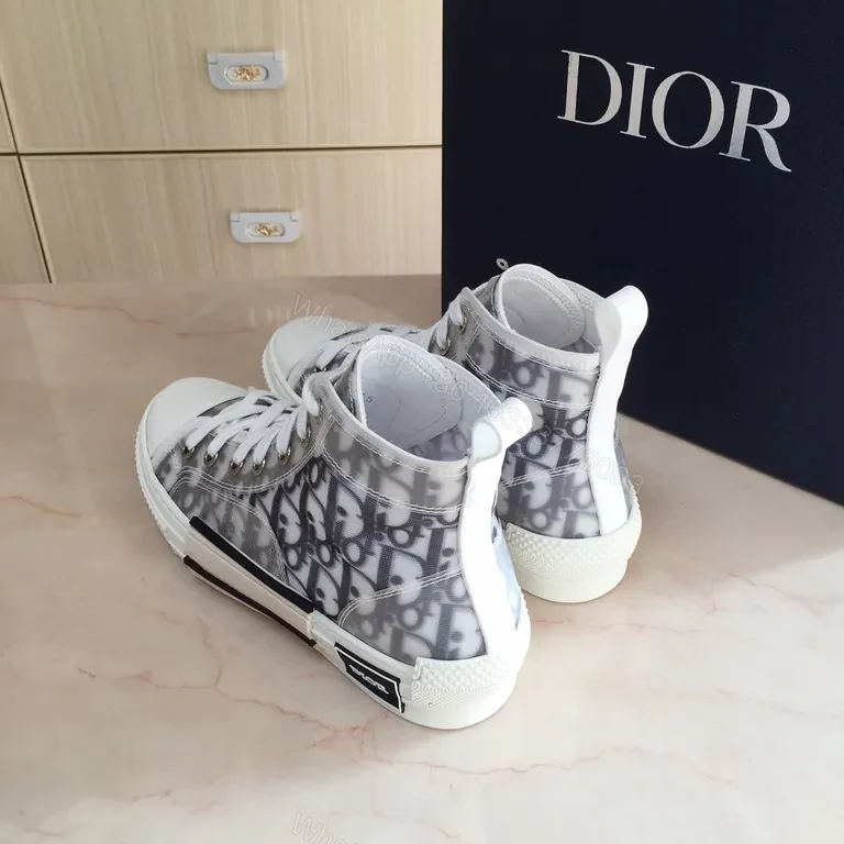 View 6 of Monochrome Dior High-Top Sneakers: Signature Texture