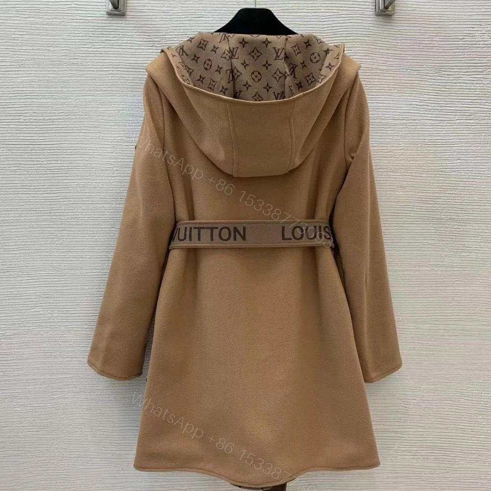 View 3 of Louis Vuitton Classic Monogram Wool Brown Coats
