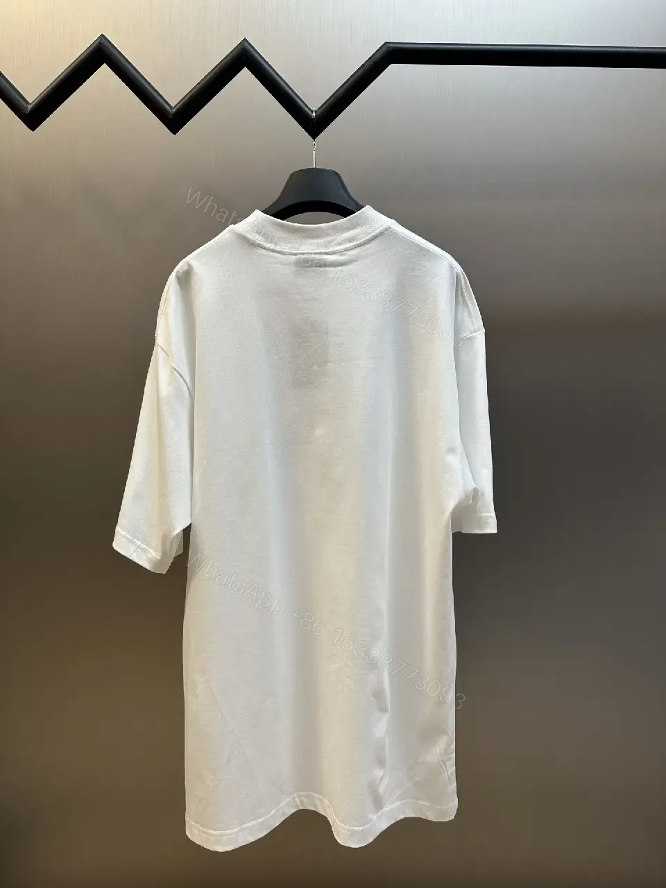 View 9 of Oversized Logo Tee: Bold Monogram in White Cotton-jersey