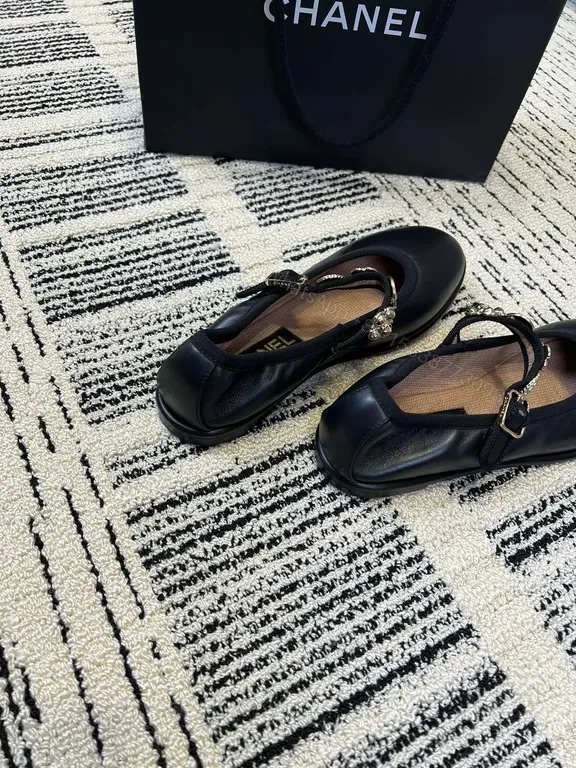 View 2 of Chanel-Inspired Leather Mary Janes with Glam Hardware