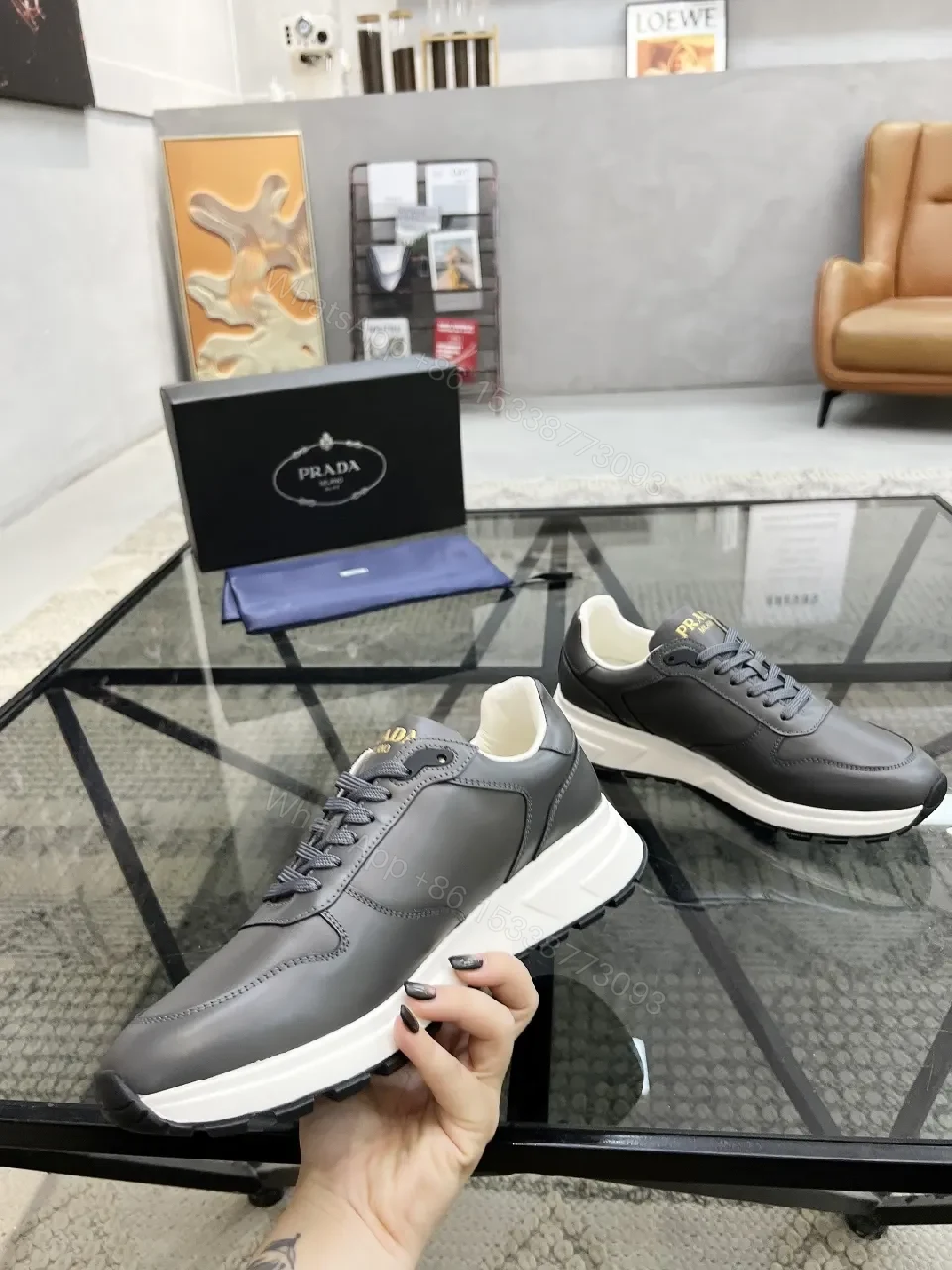 View 4 of Bold Leather High-Top Sneakers, Luxe Comfort, Everyday Style