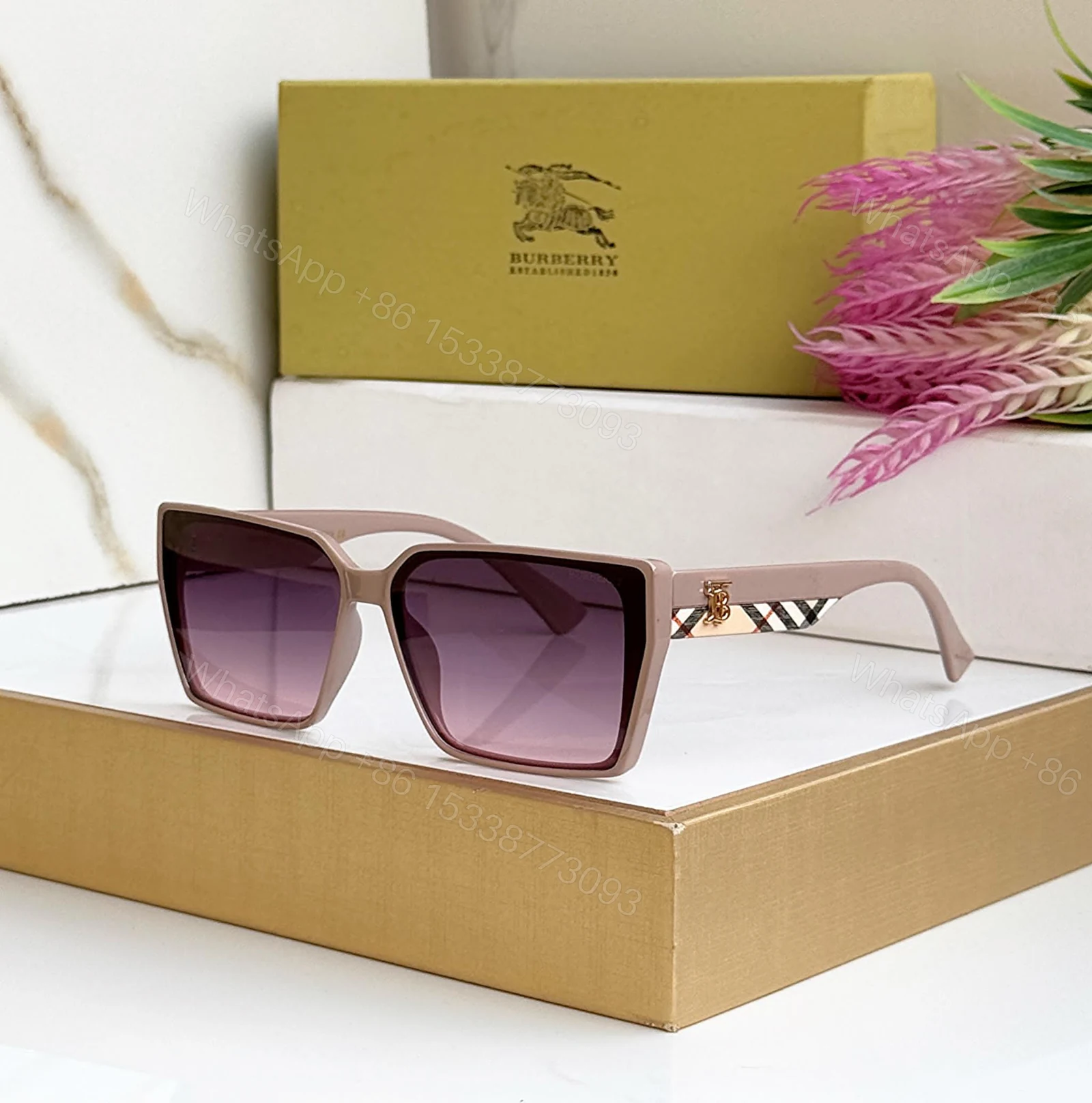 View 2 of Burberry Square Shades Transparent Gradient Lens