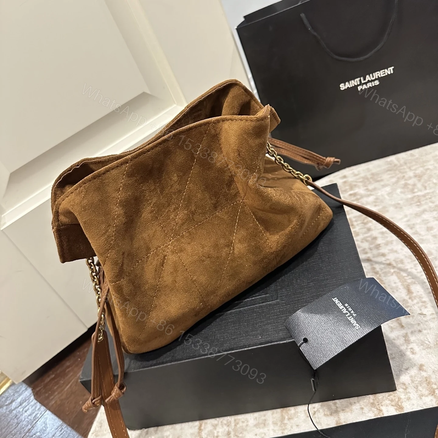 View 10 of Saint Laurent Jamie Shoulder Pouch In Caramel Cognac 26Cm