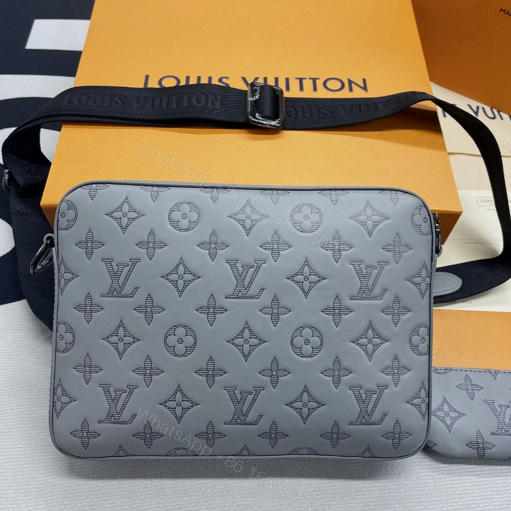 View 3 of Louis Vuitton Duo Messenger Monogram Shadow Anthracite Gray 26Cm LV M46104