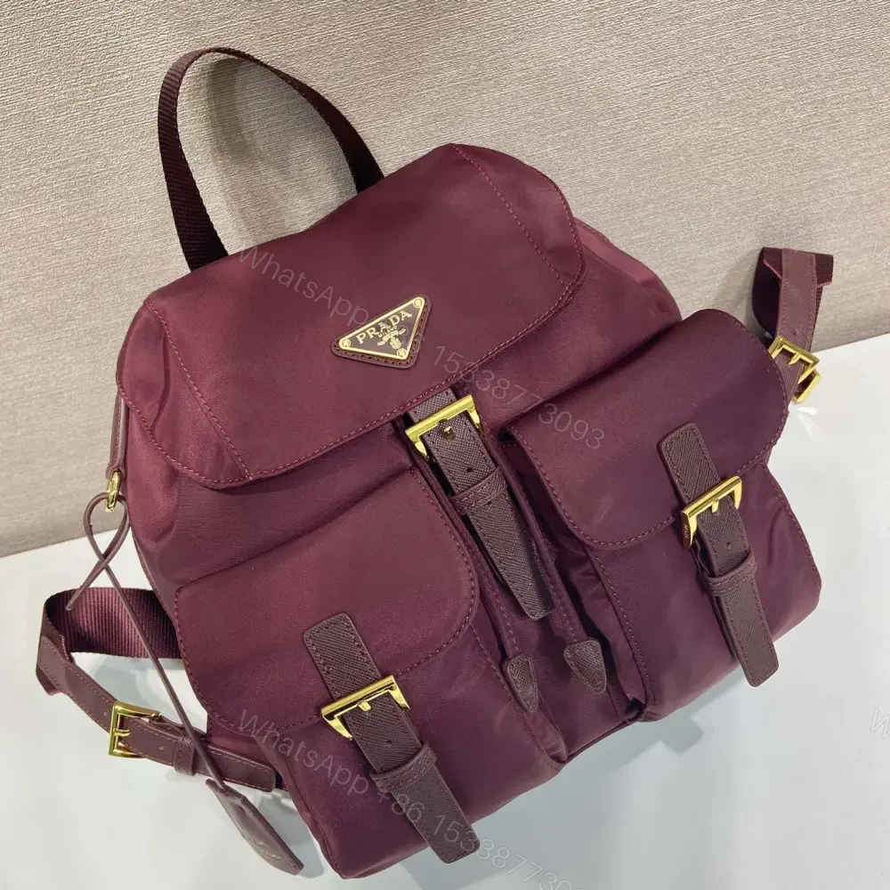 View 4 of 高仿Prada*RE-Nylon系列1BZ677雙肩包酒紅色小號免檢版