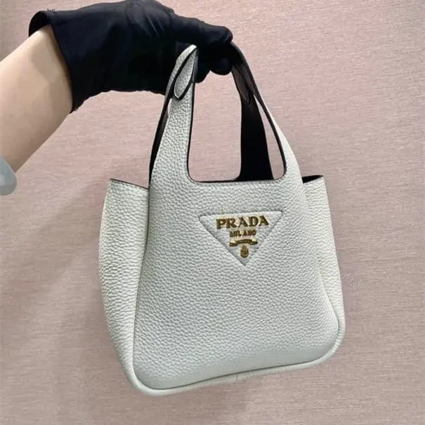 View 9 of 高仿Prada*Tote系列1BA349徽標手提包金扣白色Mini免檢版