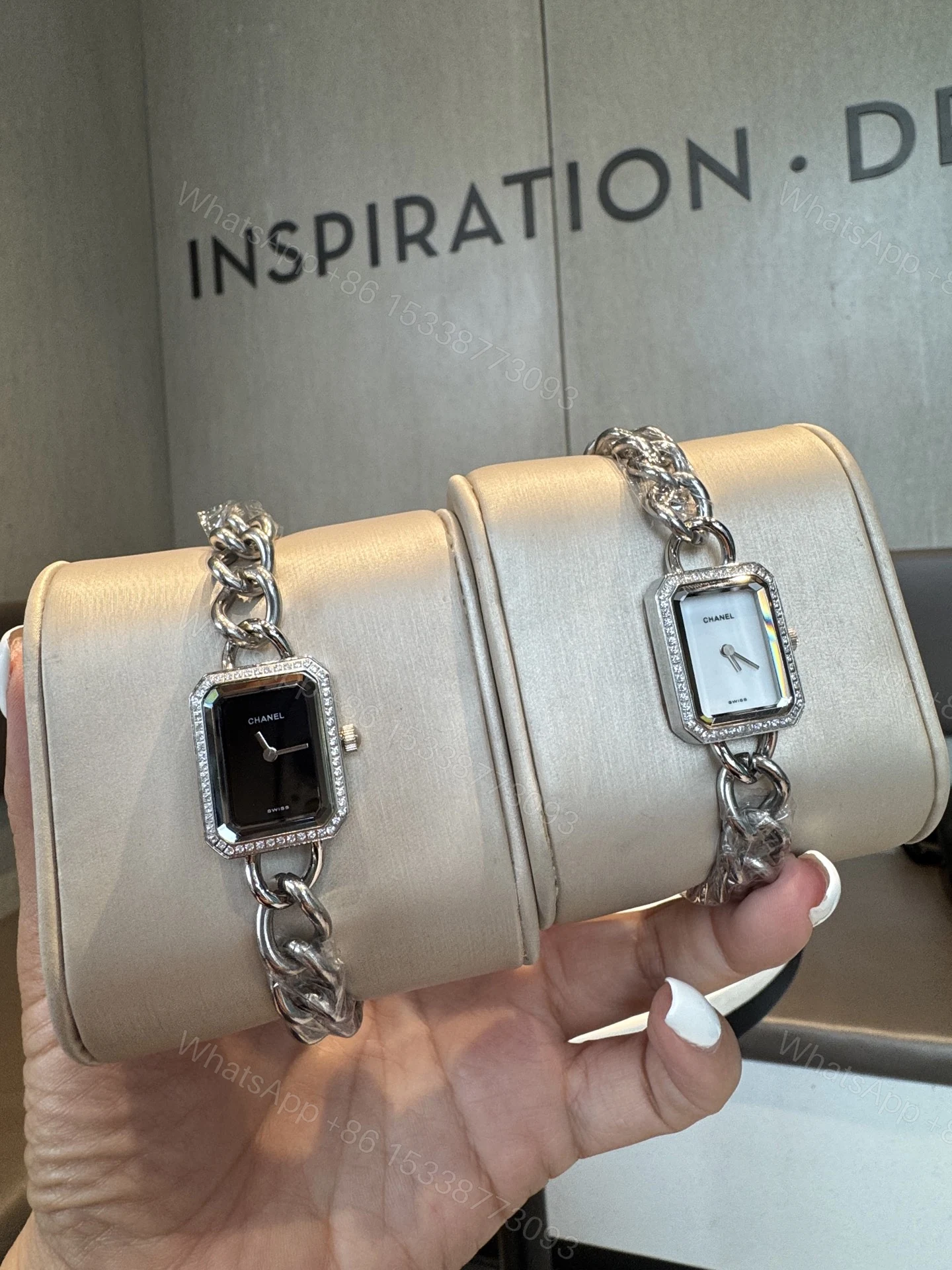 CHANEL Première 鏈帶鑲鑽A貨女錶 白面銀鏈優雅款 — view 1