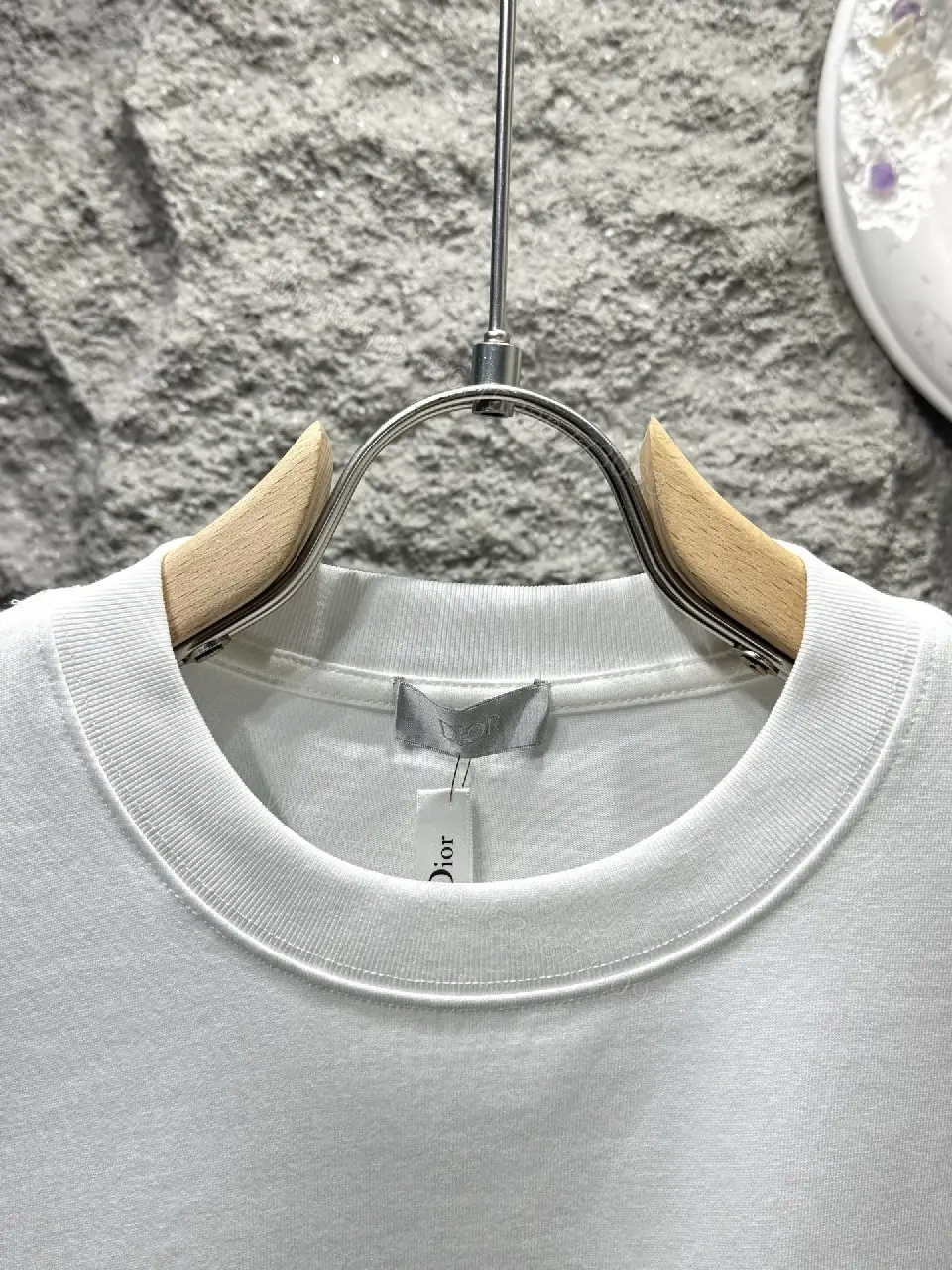 View 9 of White Cotton Dior Graphic T-Shirt