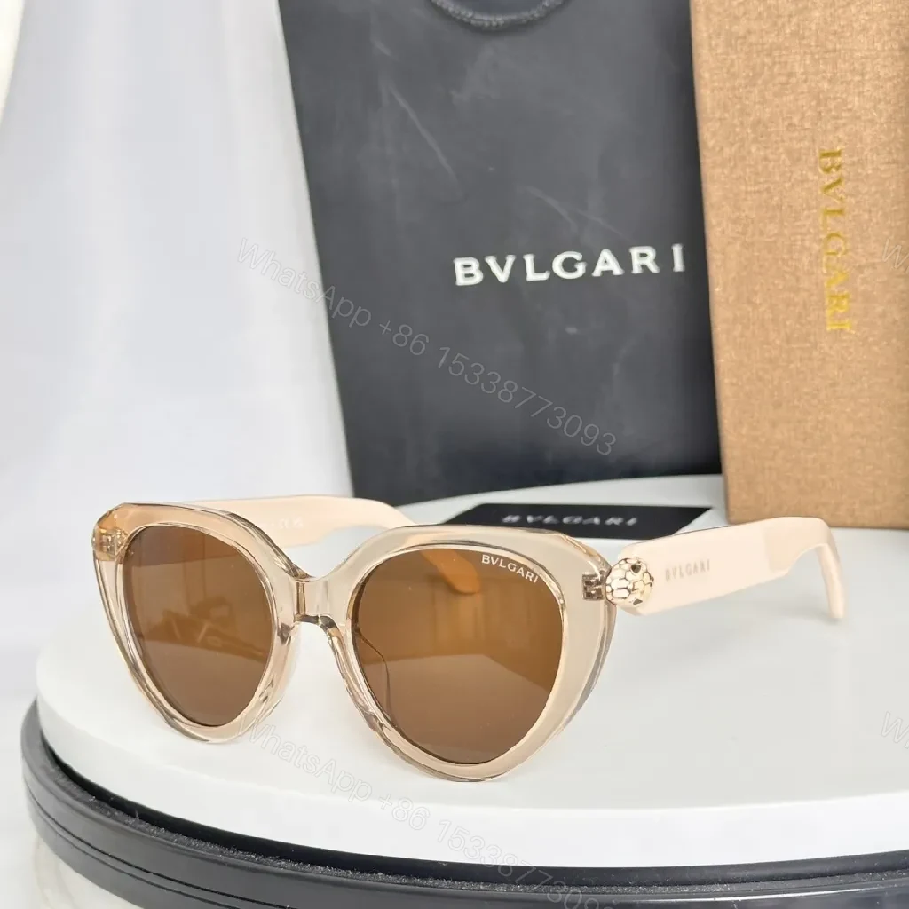 View 8 of Patterned Boldness Cat-Eye Sunglasses with Luxe BVLGARI Hardware