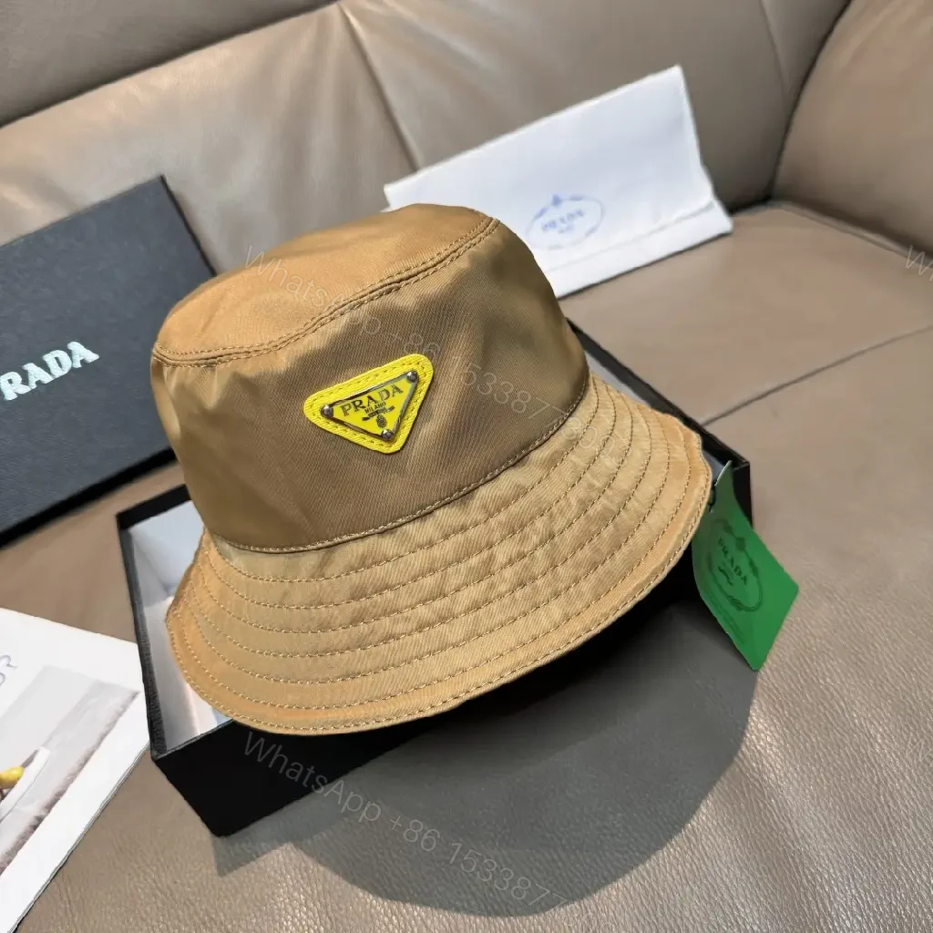 Khaki Cotton-Twill Bucket Hat: Lightweight, Luxe Block-Logo Patch — view 1
