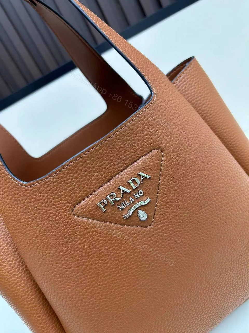 View 4 of Prada Brown Vitello Daino Bag