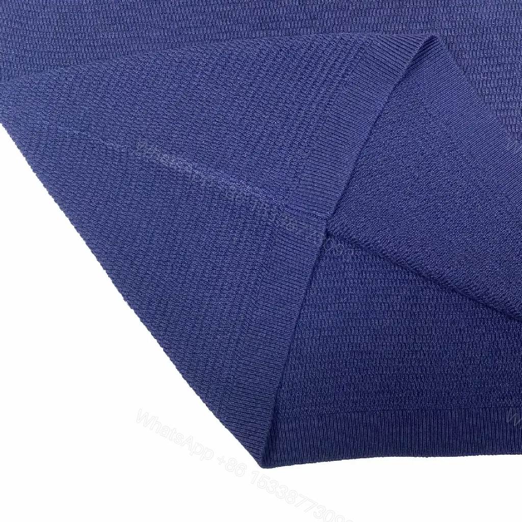 View 2 of Navy Knit Polo: V-Neck, Textured Grid, Pocket Detail, Versace Button