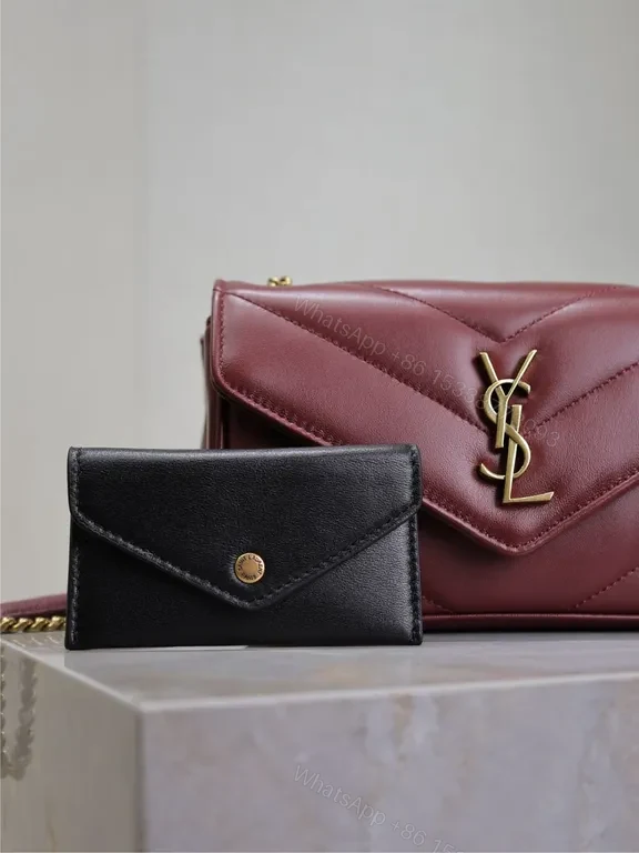 View 6 of Burgundy Quilted Leather Crossbody â€” Structured Chic Bag