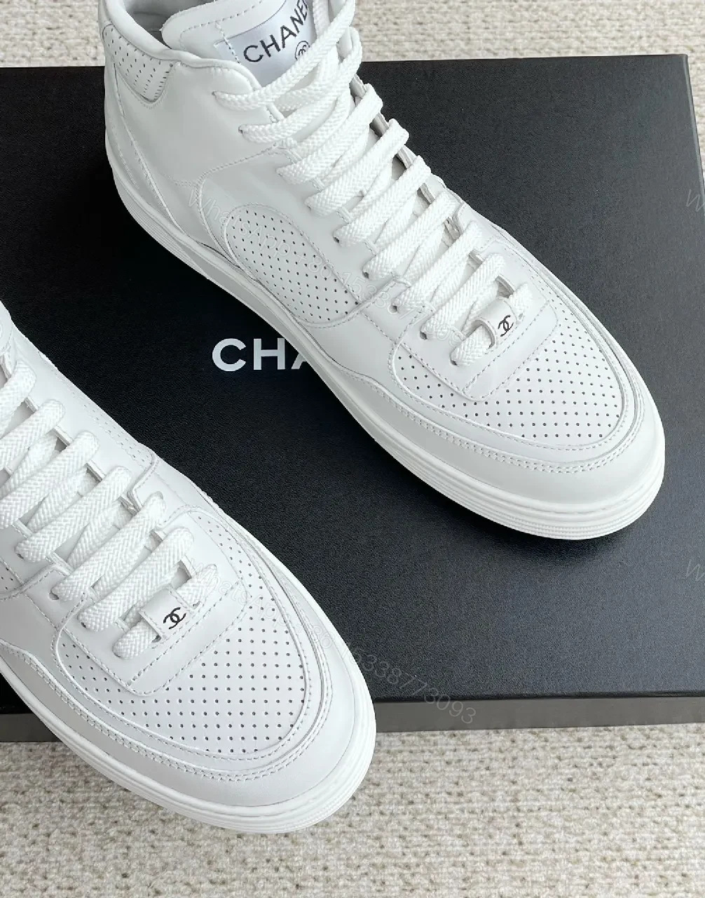 View 6 of Minimal White High-Top Sneaker: Luxury Everyday Comfort
