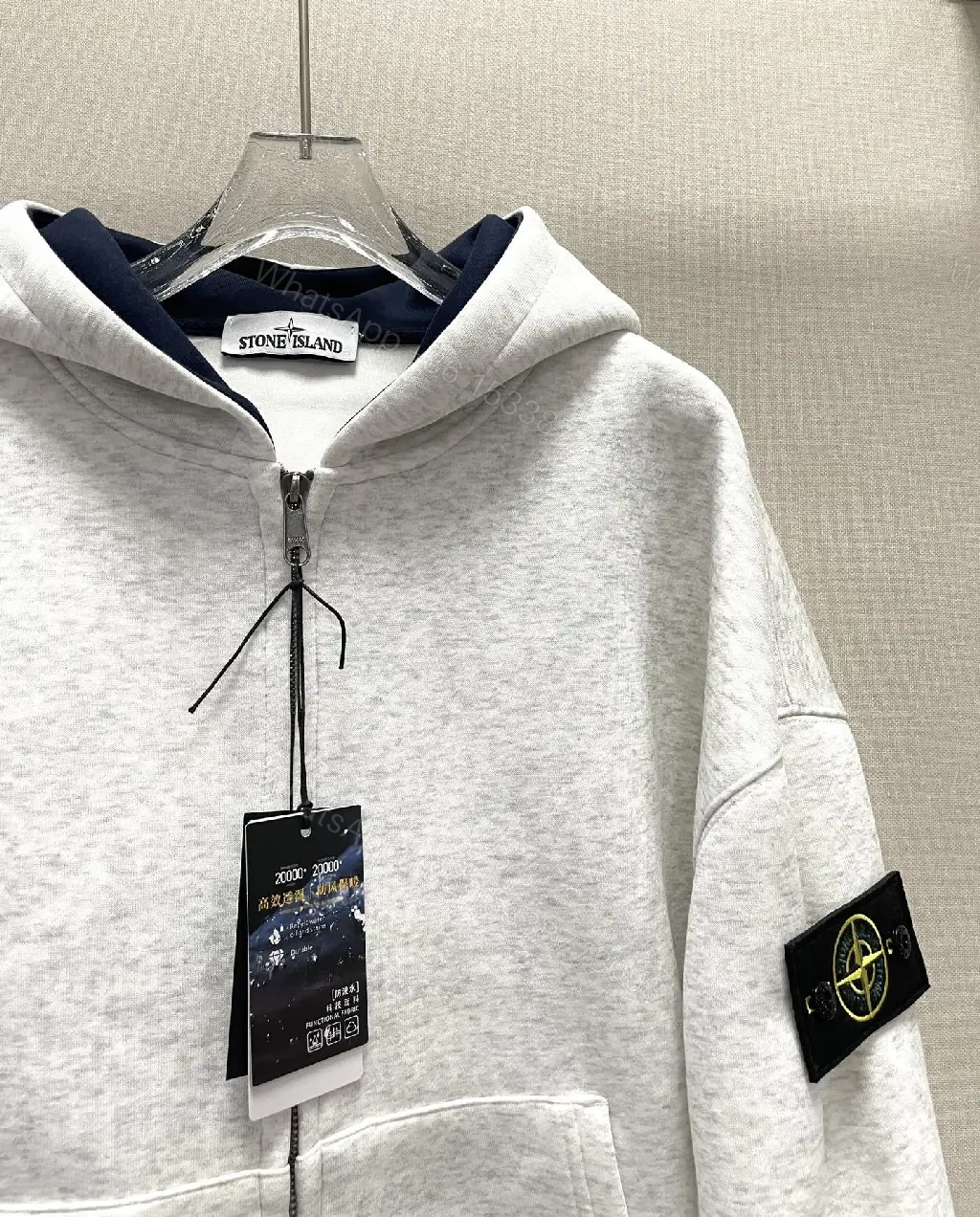 View 2 of Heather Gray Fleece Zip Hoodie: Minimal Layering Essential