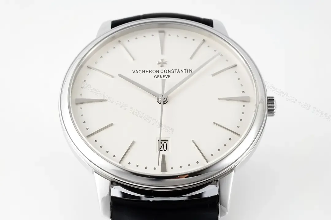 View 3 of JJ Factory Vacheron Constantin Patrimony 85180 Series Watch – Silver and Black, Minimalist Style, 40MM Case, 1950s Inspired Design