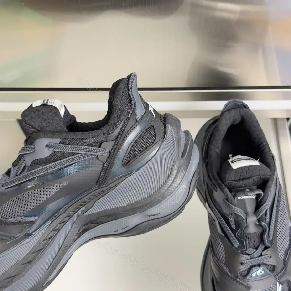 View 4 of Black Mesh-Covered Dynamic Balenciaga Sneakers