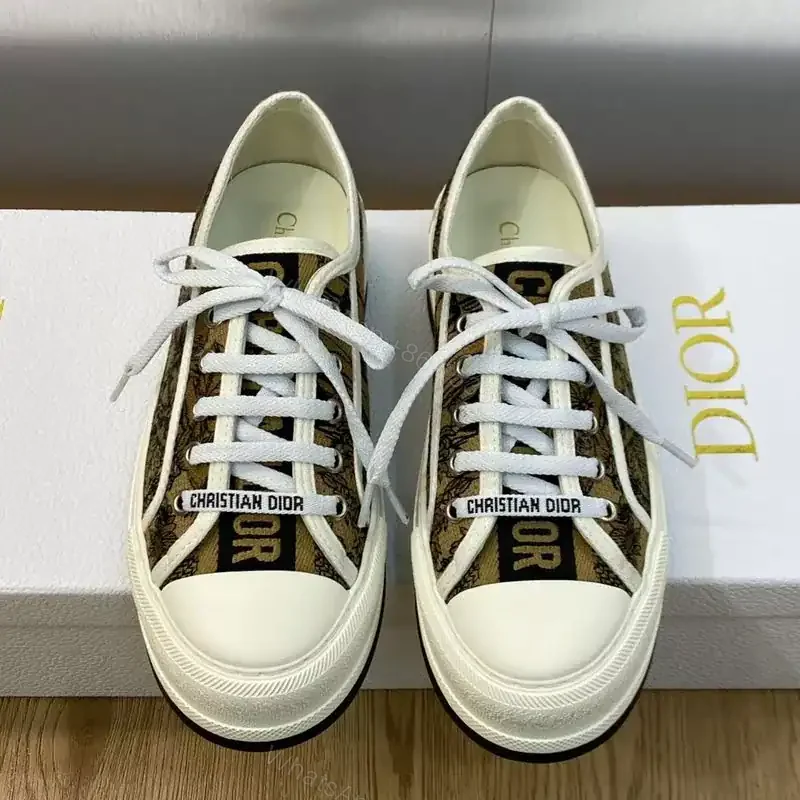 View 2 of WALK’N’DIOR PLATFORM SNEAKERS UNISEX TOILE DE JOUY VOYAGE EMBROIDERED BEIGE – CD186