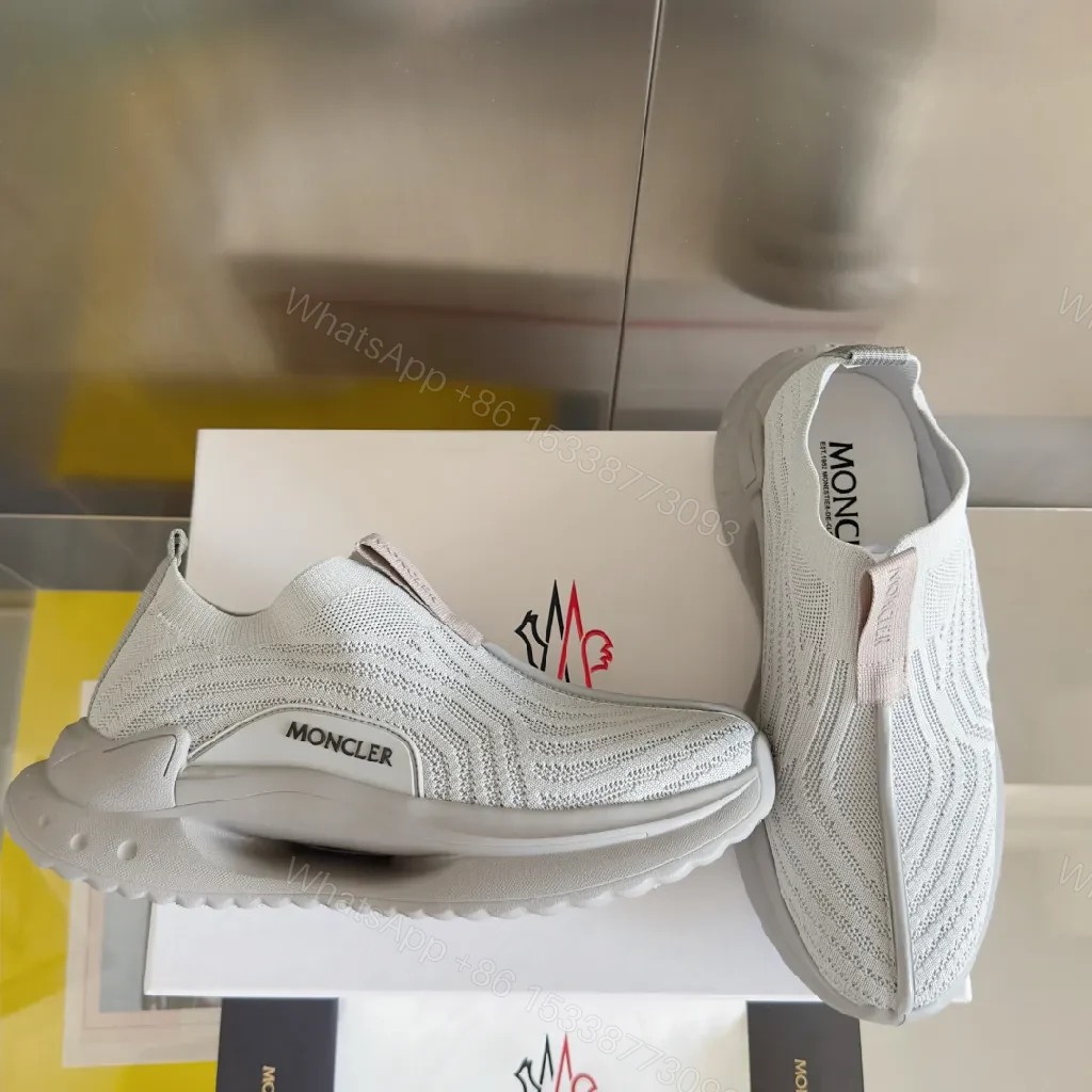 White Knit Slip-Ons: Elevated Street-Sleek Comfort sneakers — view 1