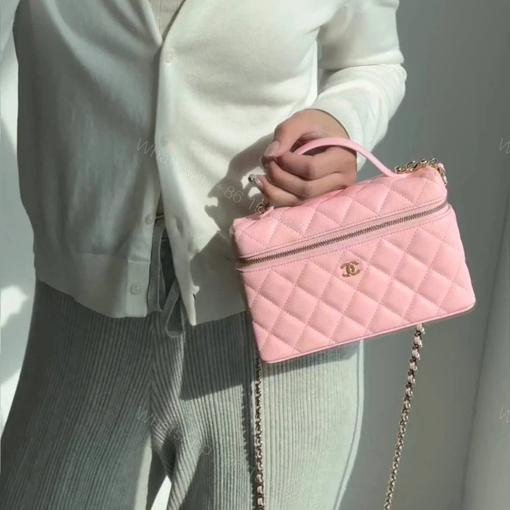 View 9 of Chanel Classic Vanity With Chain Gold Hardware Pink 19Cm