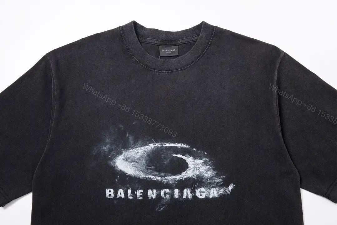 View 4 of Black Cotton Graphic Tee / Elevated Streetwear / Subtle Luxe Print T-Shirt