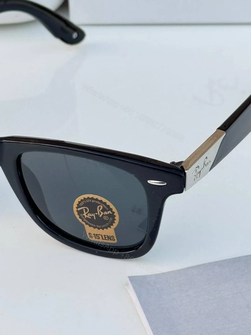 View 5 of First Copy RayBan 2157 Black Silver Sunglasses